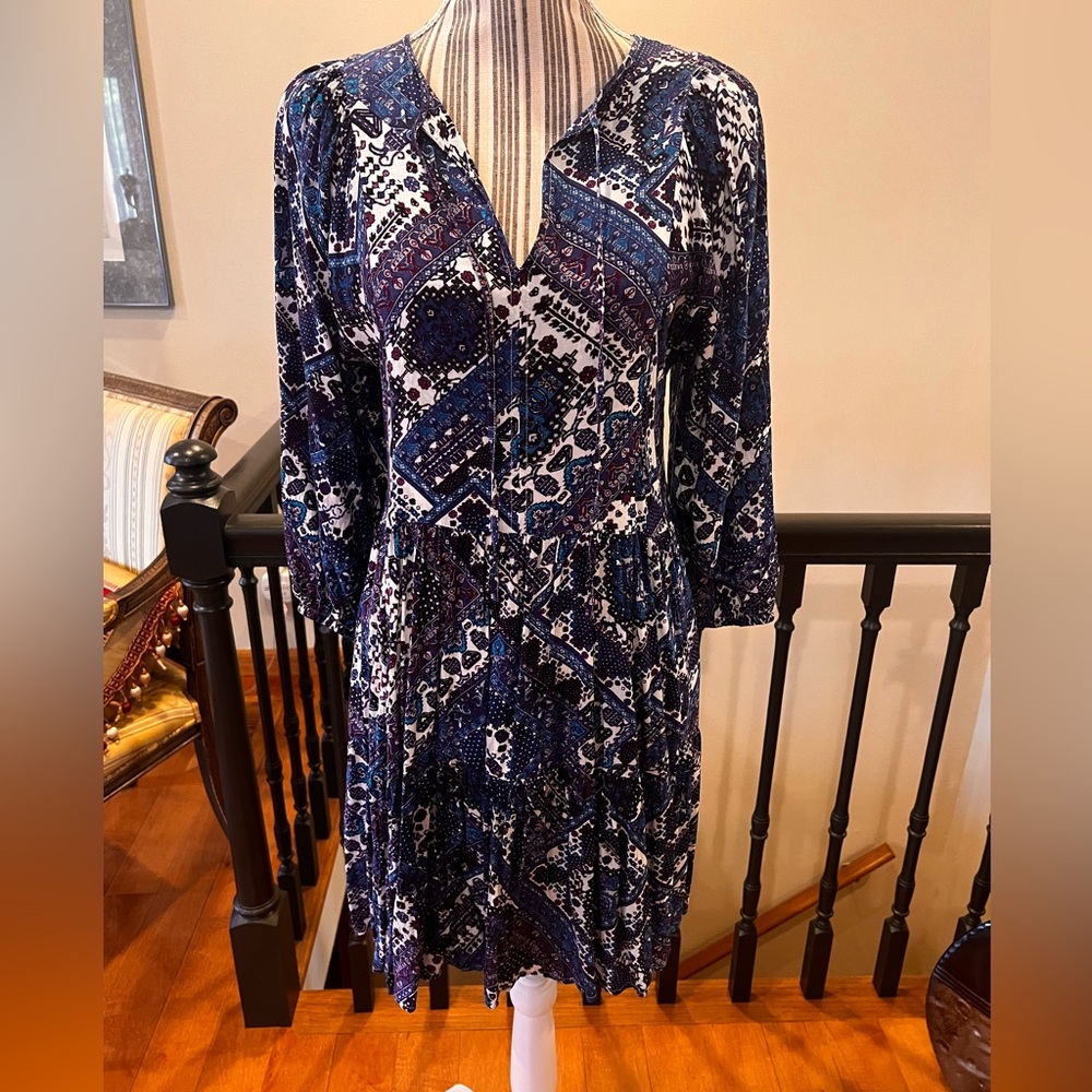 Calvin Klein Patterned Long Sleeve Dress